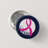 Golf Pink Ribbon Brustkrebs Bewusstsein Button (Vorne & Hinten)