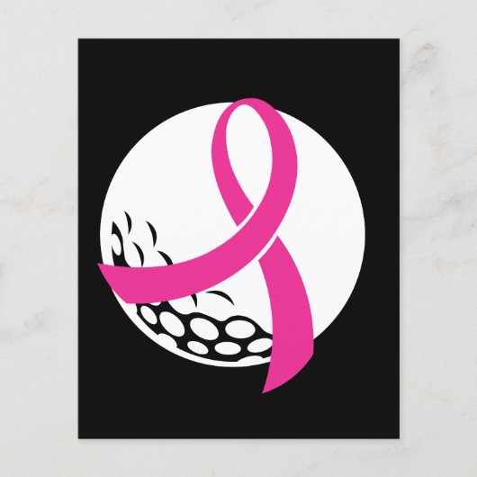 Golf Pink Ribbon Brustkrebs Bewusstsein Flyer (Vorne)