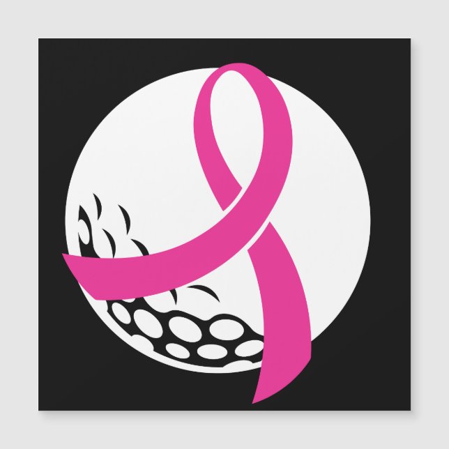 Golf Pink Ribbon Brustkrebs Bewusstsein Magnetkarte (Vorderseite)