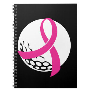 Golf Pink Ribbon Brustkrebs Bewusstsein Notizblock