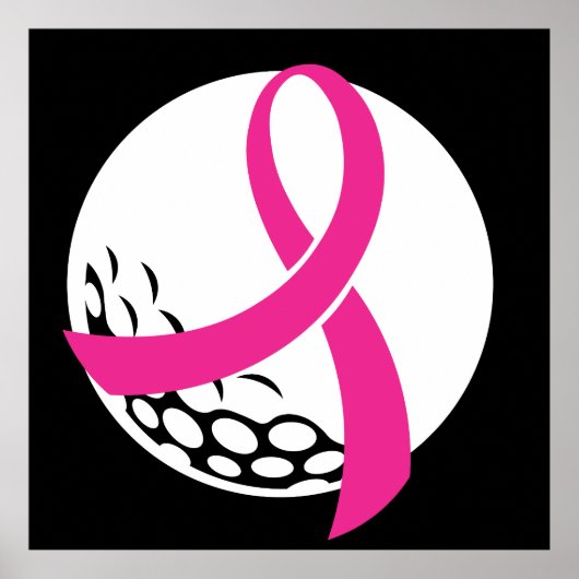 Golf Pink Ribbon Brustkrebs Bewusstsein Poster (Vorne)