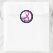 Golf Pink Ribbon Brustkrebs Bewusstsein Runder Aufkleber (Tasche)