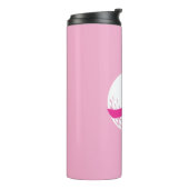 Golf Pink Ribbon Brustkrebs Bewusstsein Thermosbecher (Nach links gedreht)