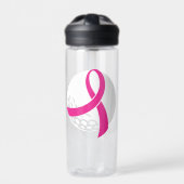 Golf Pink Ribbon Brustkrebs Bewusstsein Trinkflasche (Vorderseite)