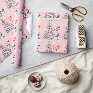 Golf Pink Weihnachten Thema für Lady Golfer Geschenkpapier