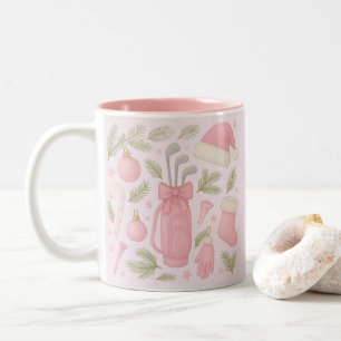 Golf Pink zum Thema Golfen für Frau Golfer Zweifarbige Tasse