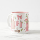 Golf Pink zum Thema Golfen für Frau Golfer Zweifarbige Tasse (Vorderseite Links)