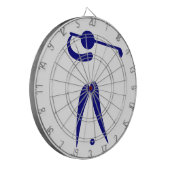 Golf Player Blue White Sports, fügen Sie Text und  Dartscheibe (Vorderseite Links)