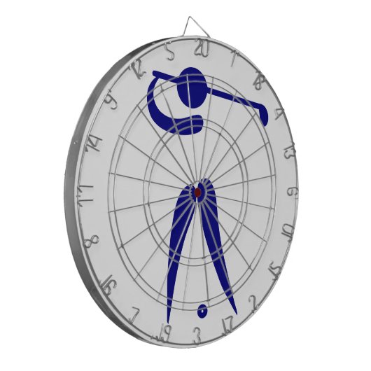 Golf Player Blue White Sports, fügen Sie Text und Dartscheibe (Vorderseite Links)