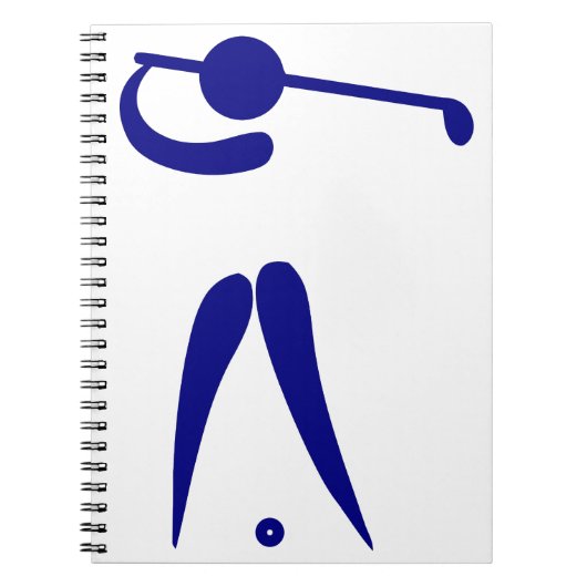 Golf Player Blue White Sports, fügen Sie Text und Notizblock (Vorderseite)