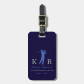 Golf Player Classic Blue Golfers Gepäckanhänger (Vorderseite vertikal)