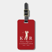 Golf Player Classic Red Golfers Gepäckanhänger (Vorderseite vertikal)