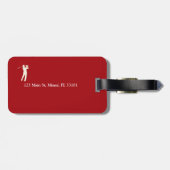 Golf Player Classic Red Golfers Gepäckanhänger (Rückseite horizontal)