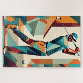 Golf Player Cubist Jigsaw Puzzle (Horizontal)