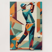Golf Player Cubist Jigsaw Puzzle (Vertikal)