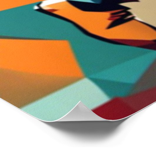 Golf Player Cubist Poster (Ecke)