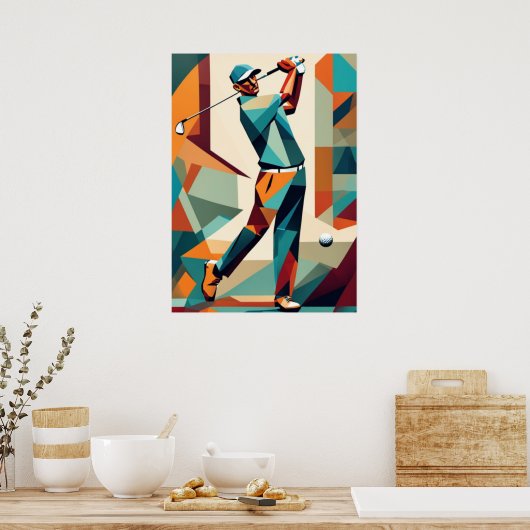 Golf Player Cubist Poster (Küche)
