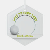 Golf Player Foto | Golfmeister 20XX Ornament Aus Glas (Vorderseite)