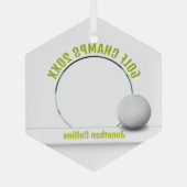 Golf Player Foto | Golfmeister 20XX Ornament Aus Glas (Rückseite)