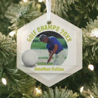 Golf Player Foto | Golfmeister 20XX Ornament Aus Glas