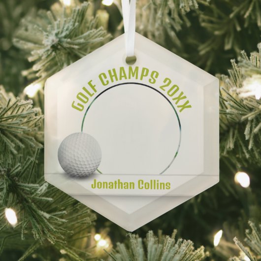 Golf Player Foto | Golfmeister 20XX Ornament Aus Glas (Insitu)