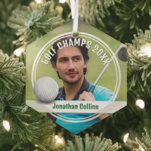 Golf Player Foto Golfmeister 20XX Ornament Aus Glas