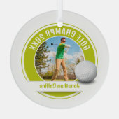 Golf Player Foto | Golfmeister 20XX Ornament Aus Glas (Rückseite)