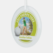 Golf Player Foto | Golfmeister 20XX Ornament Aus Glas (Vorderseite links)