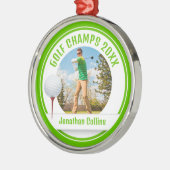 Golf Player Foto | Golfmeister 20XX Ornament Aus Metall (Links)