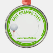 Golf Player Foto | Golfmeister 20XX Ornament Aus Metall (Vorne)