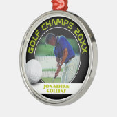 Golf Player Foto | Golfmeister 20XX Ornament Aus Metall (Links)