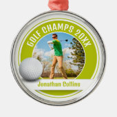 Golf Player Foto | Golfmeister 20XX Ornament Aus Metall (Vorne)