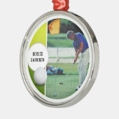 Golf Player Foto | Personalisierbar Ornament Aus Metall (Links)