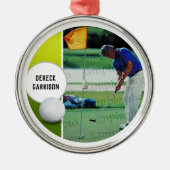Golf Player Foto | Personalisierbar Ornament Aus Metall (Vorne)