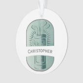 Golf Player Golf Bag Golfer Monogramm Weihnachtsze Ornament (Vorderseite)