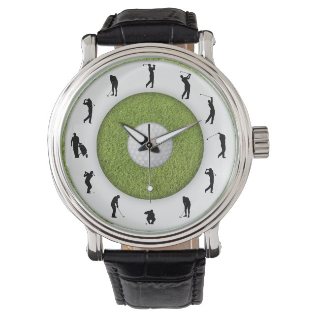 Golf Player Golfer Grass Design Watch Armbanduhr (Vorderseite)