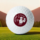 Golf Player Icon, Name and Age deep red Golfball