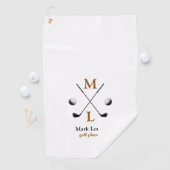 Golf Player Monogram Logo Golf Handtuch (Insitu)