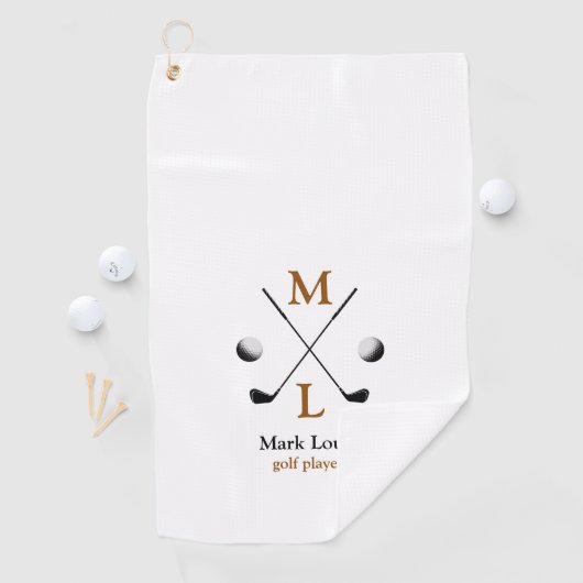 Golf Player Monogram Logo Golf Handtuch (Insitu)