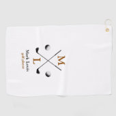 Golf Player Monogram Logo Golf Handtuch (Horizontal)