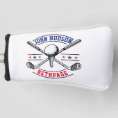 Golf Player Monogram Template Golf Head Cover Golf Headcover (Vorderseite)