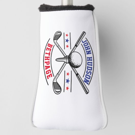 Golf Player Monogram Template Golf Head Cover Golf Headcover (Rotieren 90)