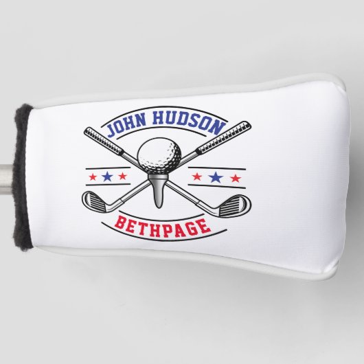 Golf Player Monogram Template Golf Head Cover Headcover (Vorderseite)