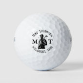 Golf Player, Name und Initialen b&w Golfball (Vorderseite)