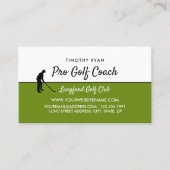 Golf Player Silhouette, GoIf Coach Foto Visitenkarte (Vorderseite)