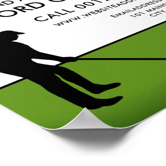 Golf Player Silhouette, GoIf Lektion Werbung Poster (Ecke)