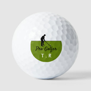 Golf Player Silhouette, Pro Golfer, Personalisiert Golfball