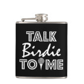 Golf Player: Sprich mit Birdie über mich Flachmann (Vorderseite)