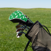 Golf Playing Dackel Mama Grün & Rosa Golf Headcover (In SItu)