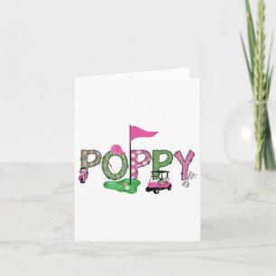 Golf Poppy Pink Hole in einem Golf 1. Geburtstagsk Karte